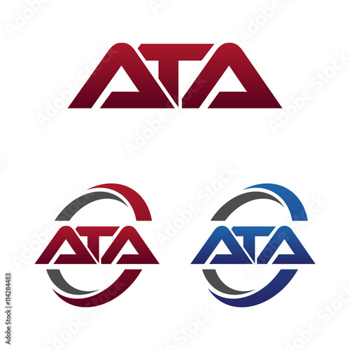 Modern 3 Letters Initial logo Vector Swoosh Red Blue ata
