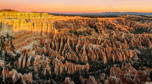 Bryce Canyon at sunrise as viewed from Bryce Point at Bryce Canyon National Park, Utah