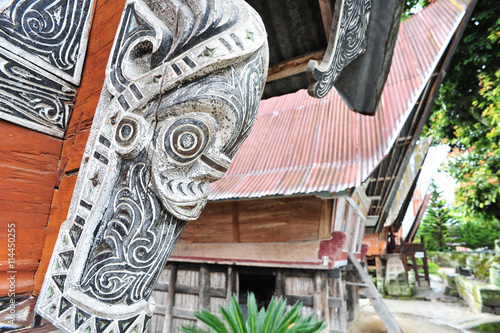 Ethnic Sumatran Batak house ornaments