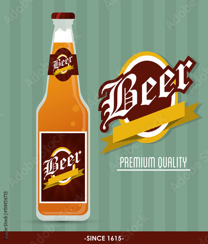 Beer bottle icon. Drink and beverage design. Vector graphic
