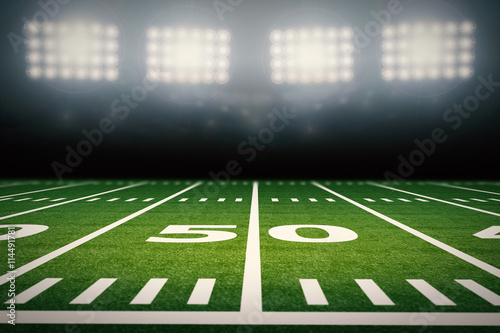 empty american football stadium at night