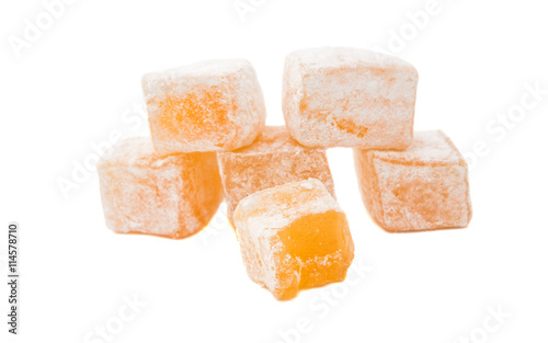 Turkish delight rahat sweets isolated