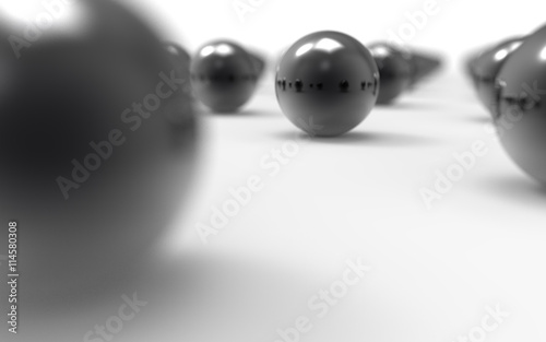 Black Glossy Ball. 3D Illustration.