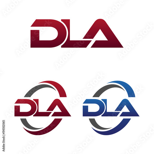 Modern 3 Letters Initial logo Vector Swoosh Red Blue dla