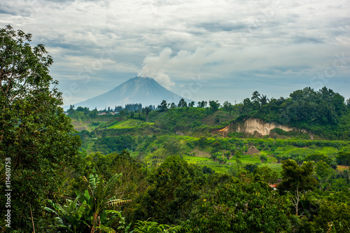 Mount Sinabung Volcano in North Sumatra