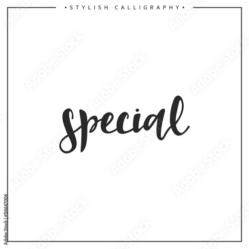 Calligraphy isolated on white background inscription phrase, special.