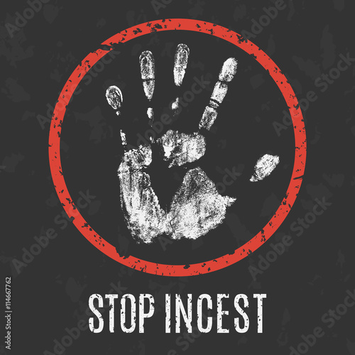 vector illustration. Global problems of humanity. stop incest.