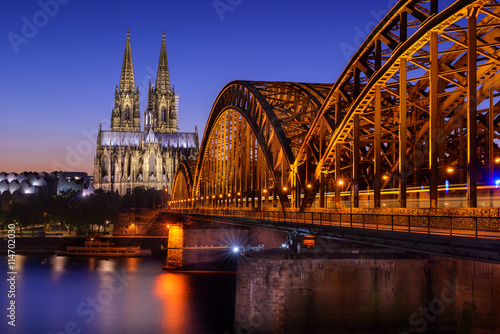 The Cologne Cathedral at sunset