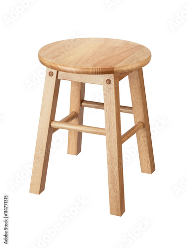 Isolated wooden stool