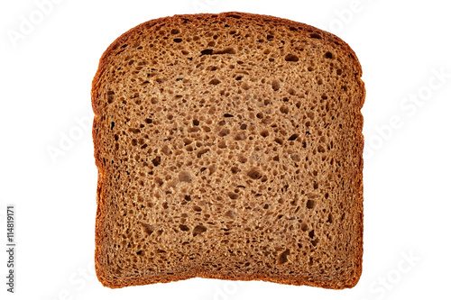 Slice of the bread isolated over the white background