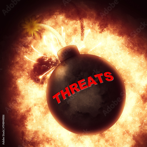 Threats Bomb Indicates Hazard Explosion And Ultimatum