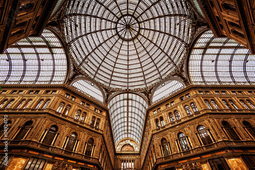Galleria Umberto I in Naples, Italy. Luxury old store interior.