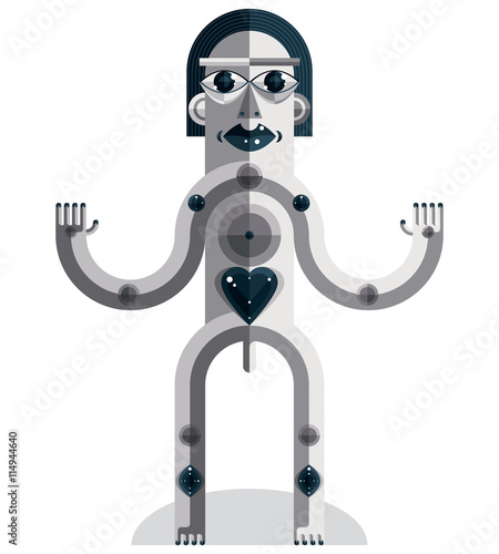 Modernistic vector illustration, geometric cubism style avatar i