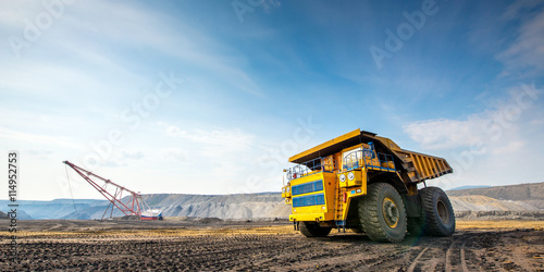 Big yellow mining truck