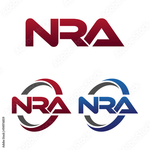 Modern 3 Letters Initial logo Vector Swoosh Red Blue nra