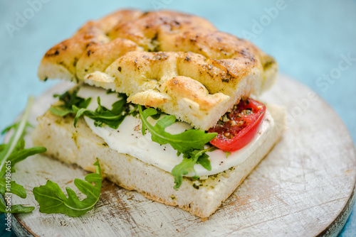 mozzarella and tomato sandwich