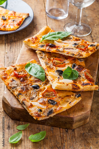 Homemade pizza slices