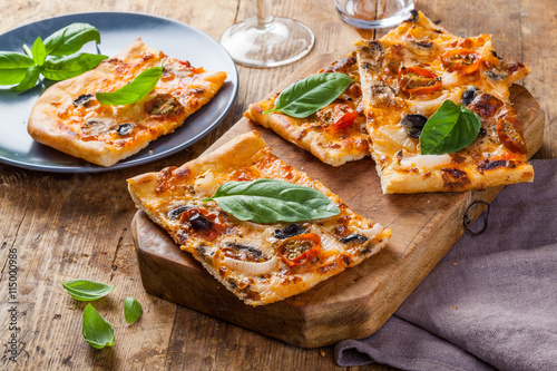 Homemade pizza slices