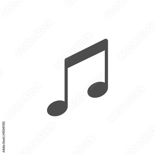 Icono de nota musical sobre fondo blanco
