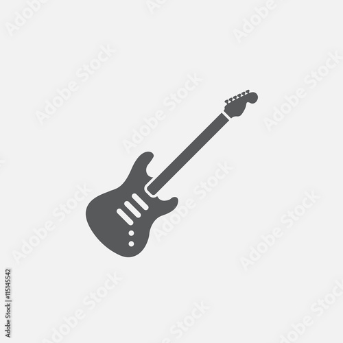 electric guitar icon vector, solid logo illustration, pictogram isolated on white