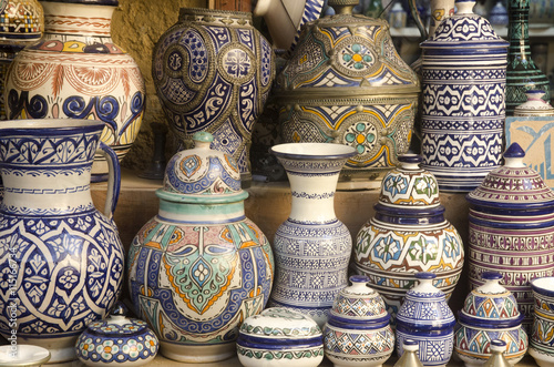 Ceramics on display Fes Morocco