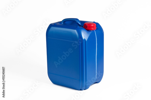 Blue plastic jerrycan