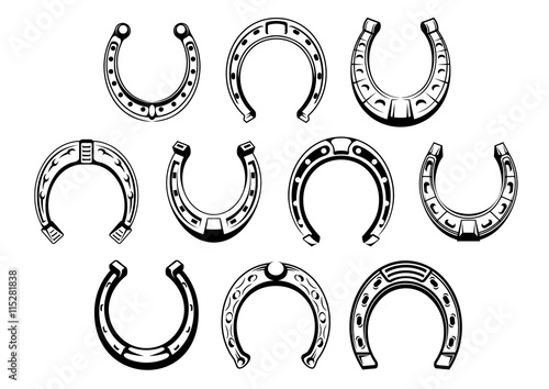 Lucky horseshoes retro symbol for talisman design