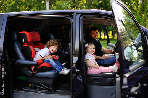 family in a minivan