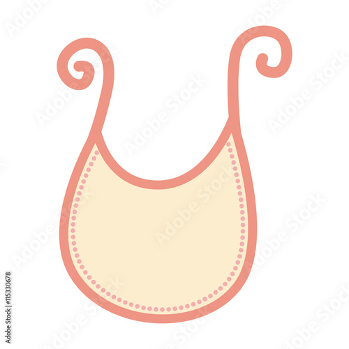 Baby concept represented by bib icon. Isolated and flat illustration 