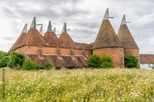 Oast houses in the Weald Kent in the south east of England