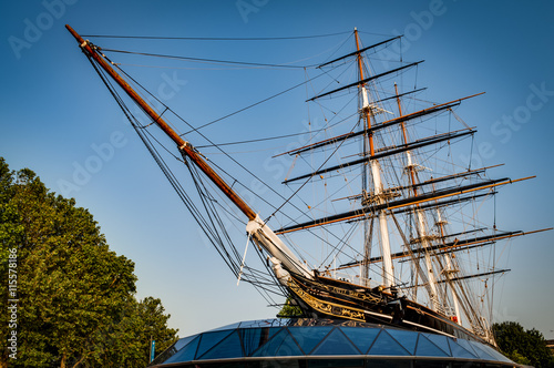 London, UK - June 5, 2016: Cutty Sark, fastest boat of the 19th century, London, England, UK