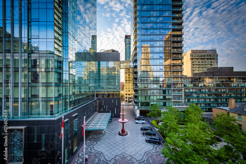 Modern buildings along Yorkville Avenue in Midtown Toronto, Onta