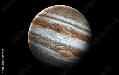 Jupiter - High resolution 3D images presents planets of the solar system. This image elements furnished by NASA