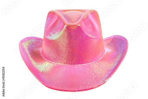 festively shining pink stetson cowboy hat