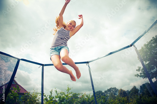 jumping on a trampoline