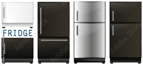 Set of refrigerators in different designs