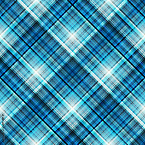 Checkered seamless blue pattern. Cowboy ornament. Abstract symmetrical background. Vector eps10