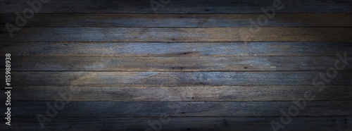 panoramic grunge background of old wooden boards with vignette