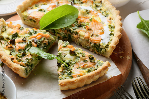 spinach and fish quiche