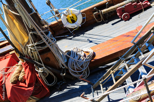 Sail boat paraphernalia such as ropes