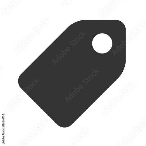 Price tag icon. Simple flat logo of price tag on white background. Vector illustration.