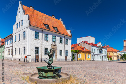 Ancient square in the city of Kalmar, Sweden