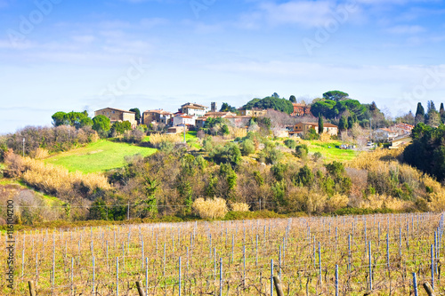 Tuscan village on the hill in the province of Pisa (Tuscany - Italy)