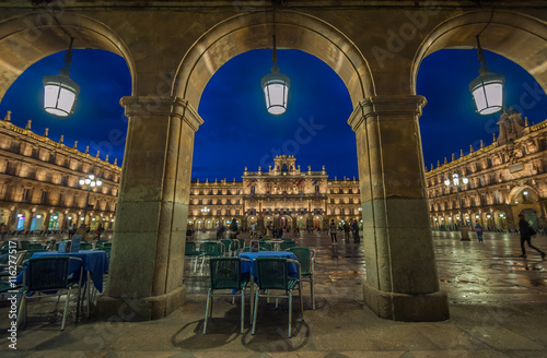 Plaza Mayor at night, Salamanca, Spain