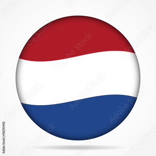 button with waving flag of Netherlands