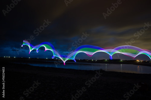 LED light painting abstract background