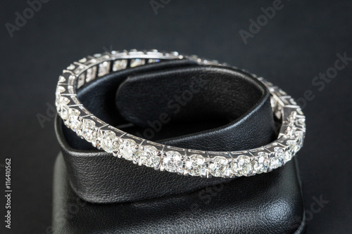 Diamonds bracelet in black background