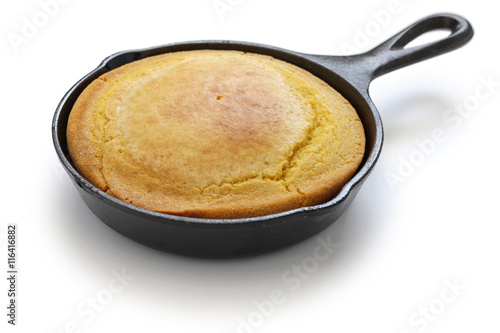 homemade cornbread in skillet, southern cooking