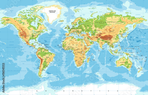 Mapa świata fizycznego