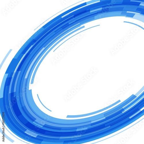 Abstract blue technology circles distorted background
